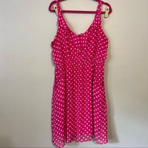 Dark pink polka dot dress